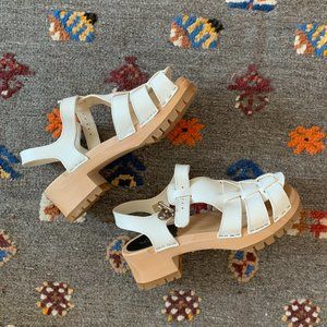 Swedish Hasbeens Grunge Sandals - White